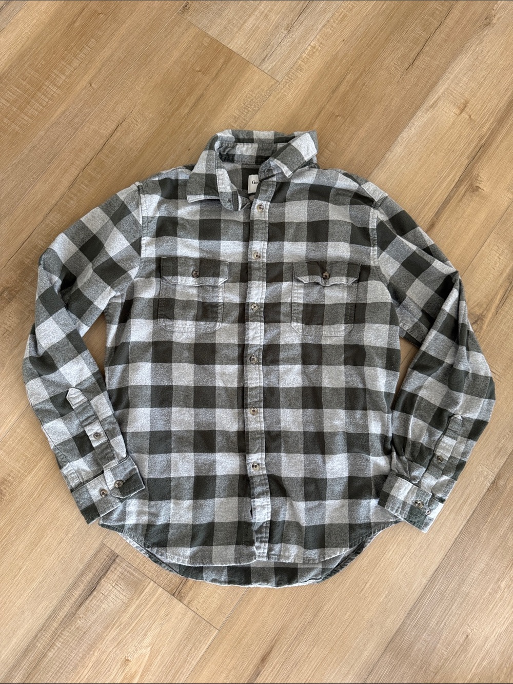 Goodfellow Men's Plaid Button-Up Shirt